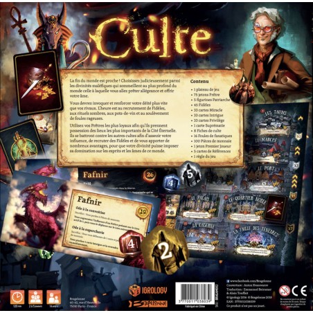 Culte - jeu de stratégie - visuel dos boite