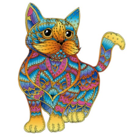 Puzzle en bois arc-en-ciel CHAT - Puzzle Gigamic