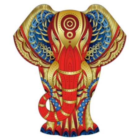 Puzzle en bois arc-en-ciel ÉLÉPHANT - Puzzle Gigamic