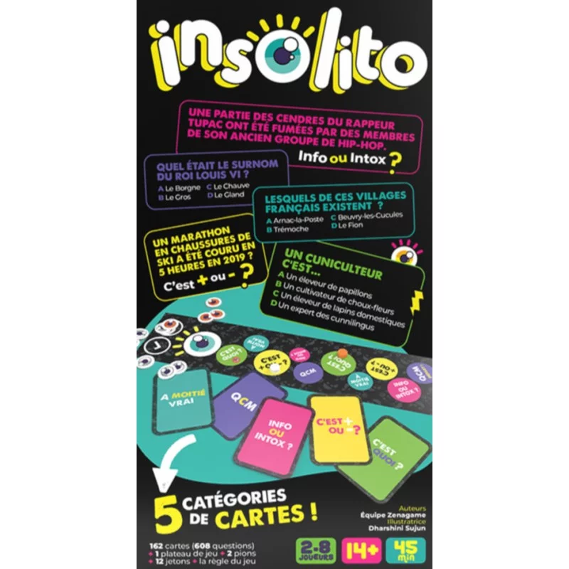 Insolito ,quiz ,Jeu de société adulte drôle Gigamic & Zenagame