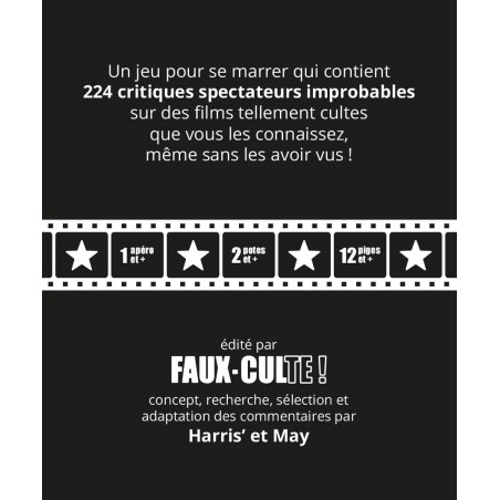 Faux-Culte - jeu d'ambiance sur le cinéma - dos de boite - Gigamic