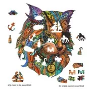 Puzzle en bois : Chat Pirate