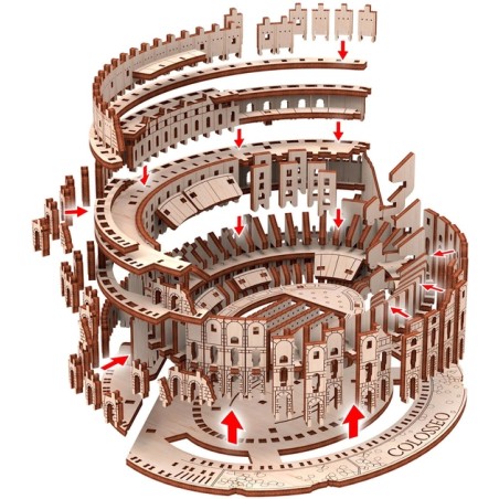 Mr. Playwood : Colisée de Rome - Puzzle 3D en Bois