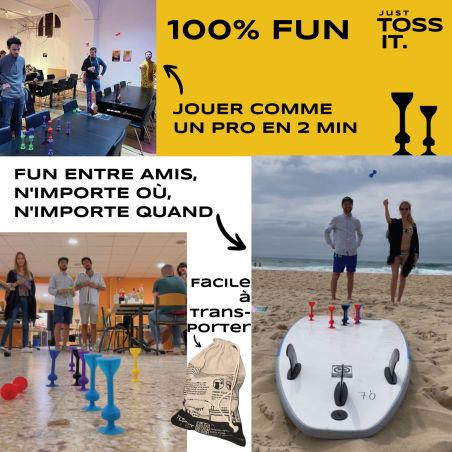 Tossit : Violet-Vert, 100% fun, jouez n'importe où en famille ou entre amis