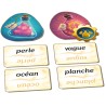 Zoom sur les fioles, cartes Pensée et jetons Outil du jeu.
