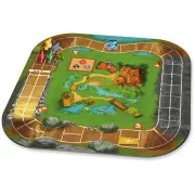 Gros plan sur les rampes, cartes et pions du jeu Flamme Rouge BMX.