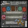 Dos de la boîte de Duel d’Escrocs, présentant le contenu et les règles de bluff