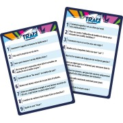 Zoom sur les cartes de questions délirantes du jeu TRAQ