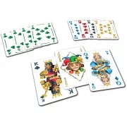 Ensemble du matériel de Les Cinq Rois prêt pour une partie.