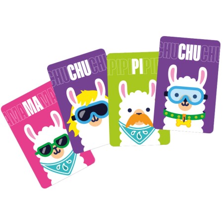 Zoom sur les cartes lama colorés de Machu Pichu.