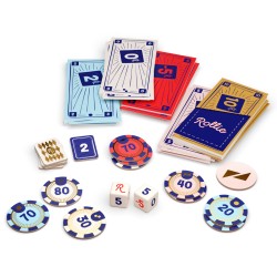 Zoom sur les dés, billets et jetons bonus de Rollie