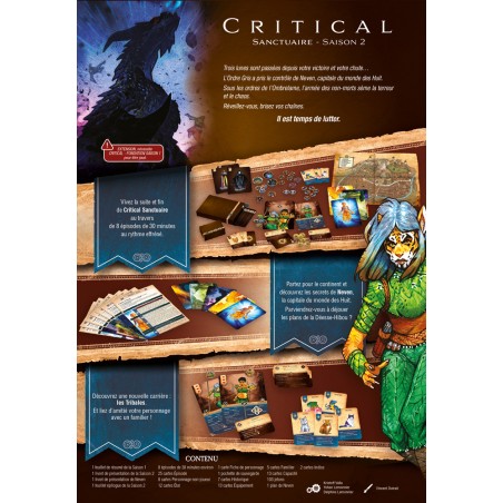 Présentation des nouveautés de Critical S2 au dos de la boîte.