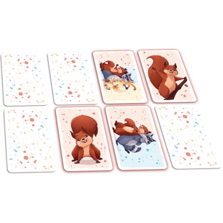 Zoom sur les cartes animaux et le dé coloré de Zim Zam Zoum.