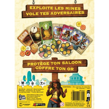 Dos de la boîte présentant les règles et mécaniques de Pépite.