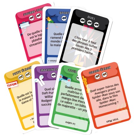 Zoom sur les cartes questions du jeu Talaref.