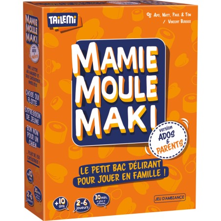 Boîte de Mamie Moule Maki Ados & Parents, jeu familial créatif.