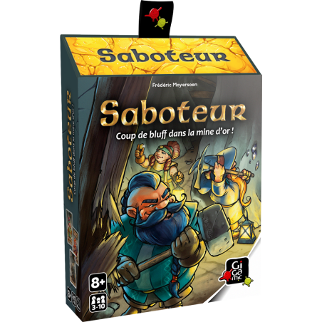 Saboteur, un jeu de stratégie où chercheurs d'or et saboteurs s'affrontent.