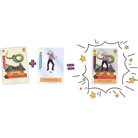 Mélange la carte et le sleeve pour avoir des combos unique sur tes parties de Misfit Heroes !