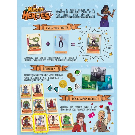 Explication de Misfit Heroes, le jeu de société où chaque jeu est unique grâces aux combinaisons infinies !