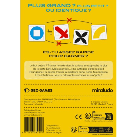 Dos de boîte et explication du jeu de logique Miro Miro