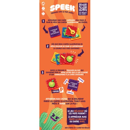 Dos de boîte et explication du jeu Speek, un jeu d'ambiance Tailemi