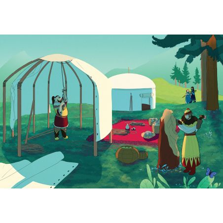 Mémoires d'une chamane, exemple de double page du livre énigme