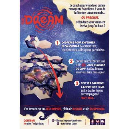 The Dream, explication et dos de boîte du jeu Studio H
