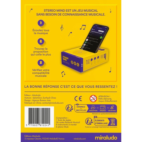 Dos de boîte et explication du jeu Stereo Mind