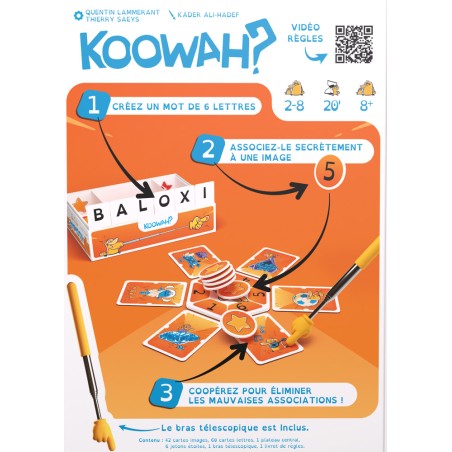 Dos de boîte de Koowah? explication du jeu de société Twist Game