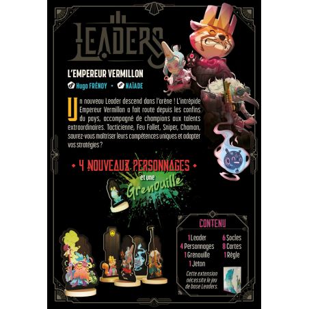 Dos de boîte et explications de l'extension Leaders - l'Empereur Vermillon