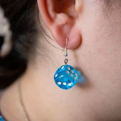 Boucles d'oreille Dé Bleu