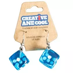 Boucles d'oreille Dé Bleu