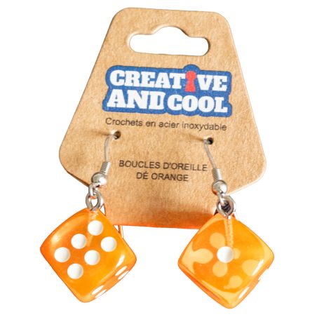 Boucles d'oreille Dé Orange