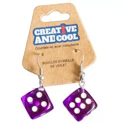 Boucles d'oreille Dé Violet
