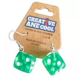 Boucles d'oreille Dé Vert