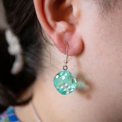 Boucles d'oreille Dé Vert