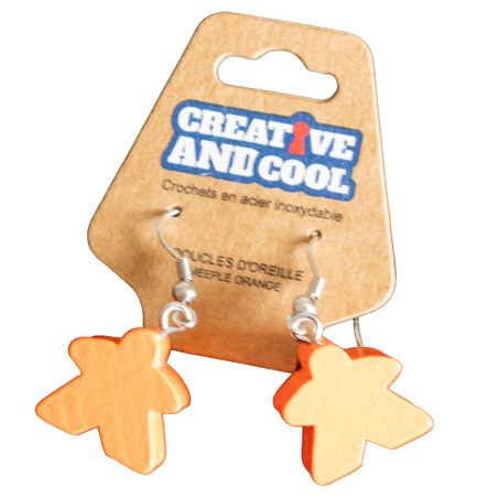 Boucles d'oreille Meeple Orange