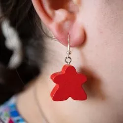 Boucles d'oreille Meeple Rouge