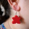 Boucles d'oreille Meeple Rouge