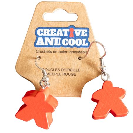 Boucles d'oreille Meeple Rouge