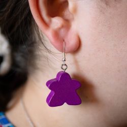 Boucles d'oreille Meeple Violet