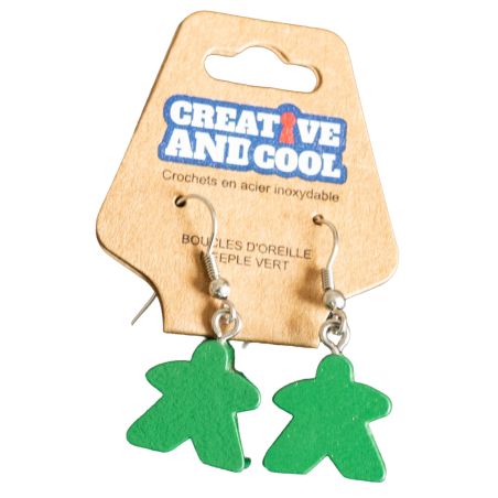 Boucles d'oreille Meeple Vert