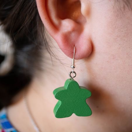 Boucles d'oreille Meeple Vert