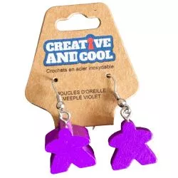 Boucles d'oreille Meeple Violet