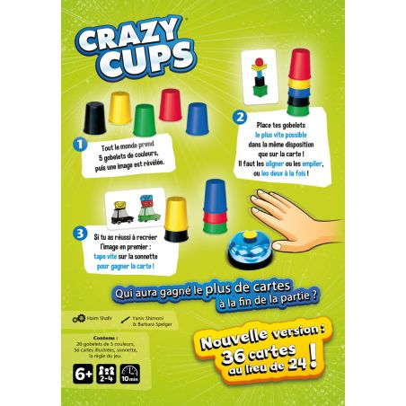 Crazy Cups dos de boîte et explications