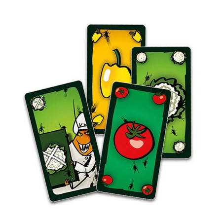 Salade de cafards: jeu de cartes et ambiance - Détail de cartes du jeu - gros plan