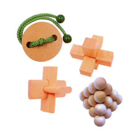 Set de 4 casse-têtes bambou JUNIOR