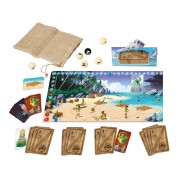 Contenu du jeu Galèrapagos : découvrez les cartes, les pions et les éléments qui ajoutent du plaisir au jeu.