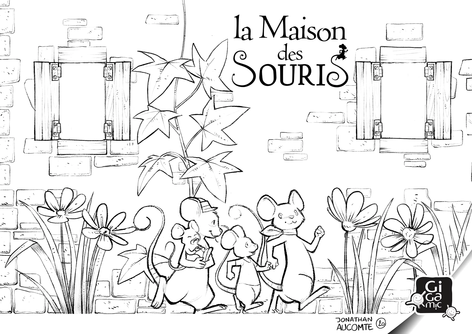 Coloriage pour enfant de la maison des souris Gigamic